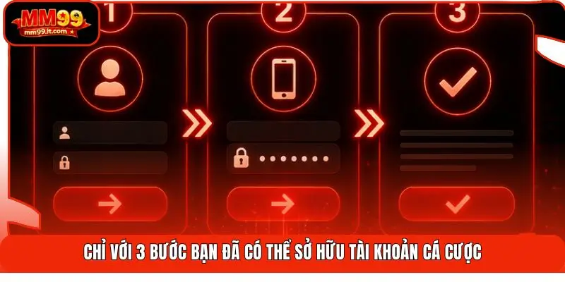 Đăng Ký MM99 - 3 Bước Thiết Lập Tài Khoản An Toàn Tuyệt Đối 2 Chỉ với 3 bước bạn đã có thể sở hữu tài khoản cá cược